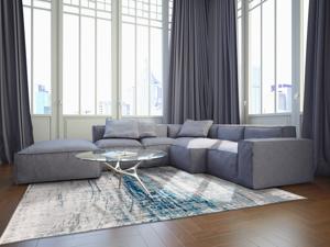 Louis de Poortere - Griff 8421 Mad Men Bronx Azurite - 280x390 cm Vloerkleed