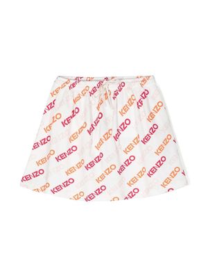 Kenzo Kids jupe à logo imprimé - Blanc