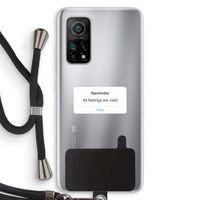 Reminder: Xiaomi Mi 10T 5G Transparant Hoesje met koord