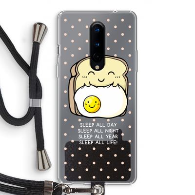 Sleep All Day: OnePlus 8 Transparant Hoesje met koord
