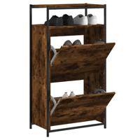 VidaXL Schoenenkast 60x34x112 cm bewerkt hout gerookt eikenkleurig