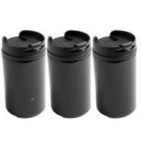 3x Warmhoudbekers/warm houd bekers metallic zwart 300 ml