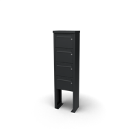 Multibox brievenbus 1 breed 4 hoog zwart - Geroba