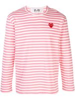 Comme Des Garçons Play t-shirt rayé à logo - Rose