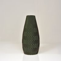 Felicia 3D vaas 18x8cm Groen Metallic