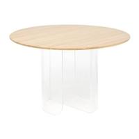 FÉST Plateau eettafel 120 transparant eiken blad