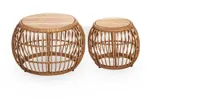 Own Living bijzettafel set delina teak bamboo