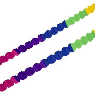 feestslinger - 2x - gekleurd - 6 meter - crepe papier - verjaardag party - slinger