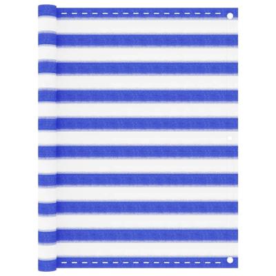 VidaXL Balkonscherm 120x500 cm hdpe blauw en wit