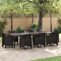 Tuintafel 300x100x73 cm poly rattan bruin