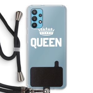 Queen zwart: Samsung Galaxy A32 4G Transparant Hoesje met koord