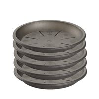Set van 5x stuks water opvangschaal bakje Planten/bloempot antraciet grijs rond 16 cm
