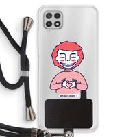 Hartje: Samsung Galaxy A22 4G Transparant Hoesje met koord