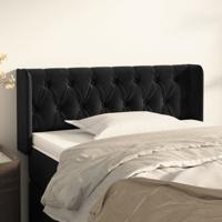 Hoofdbord met randen 103x16x78/88 cm fluweel zwart