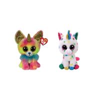 Ty - Knuffel - Beanie Boo's - Yips Chihuahua & Harmonie Unicorn