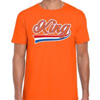 King met sierlijke wimpel t-shirt oranje voor heren - Koningsdag shirts