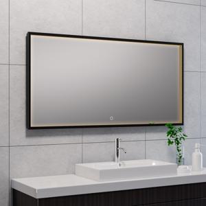 Wiesbaden Avi LED Badkamerspiegel Dimbaar met Verwarming 120x60cm Zwart