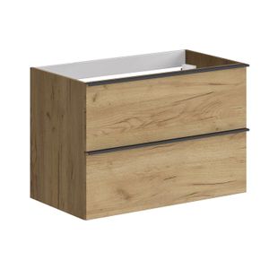 Wastafelonderkast Allibert Santiago Olav 2 Lades Soft Close Eiken Hout 80x55x46 cm Allibert