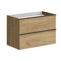 Wastafelonderkast Allibert Santiago Olav 2 Lades Soft Close Eiken Hout 80x55x46 cm Allibert