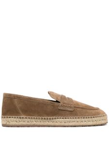 Gianvito Rossi espadrilles en daim à bout rond - Marron