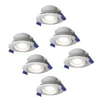 Set van 6 Lima LED inbouwspots - Kantelbaar - 6000K - Daglicht wit - IP65 waterdicht en stofdicht - Buiten - Badkamer - GU10 verwisselbare lichtbron -