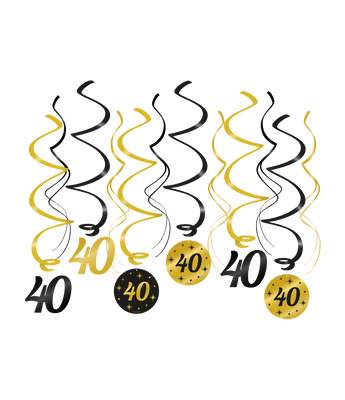 Classy Party Swirls 40 Jaar (12st)