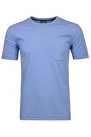 RAGMAN Softknit Regular Fit T-Shirt ronde hals blauw, Effen