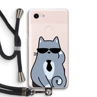 Cool cat: Pixel 3 XL Transparant Hoesje met koord