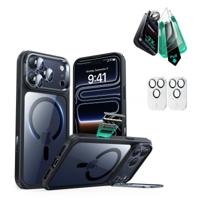 iPhone 17 Pro Bundle Classic Hybrid Magnetic Case (Camera Control, Stash Stand) and Armorite Screen Protector - Clear Black iPhone 17 Pro Bundle Classic Hybrid Magnetic Case (Camera Control, Stash Stand) and Armorite Screen Protector - Clear Black