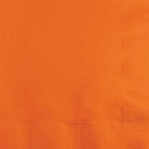 Uni kleur tafel servetten - oranje - 60x stuks - 33 x 33 cm - Papier