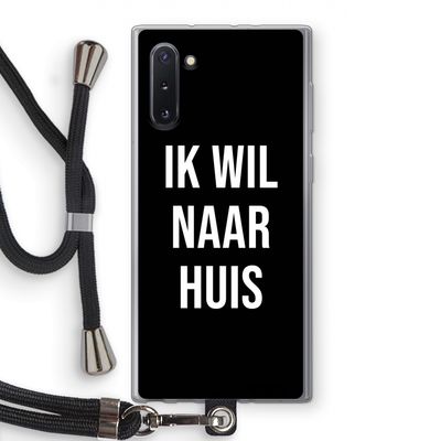 Ik wil naar huis - Zwart: Samsung Galaxy Note 10 Transparant Hoesje met koord