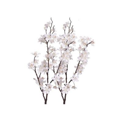 Witte appelbloesem - 2x - kunstbloem/tak - 57 bloemetjes - 84 cm