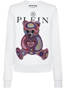 Philipp Plein sweat en coton mélangé à logo imprimé - Blanc