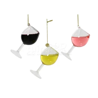 Kerstornament Wijnglas 10cm Assorti 1st