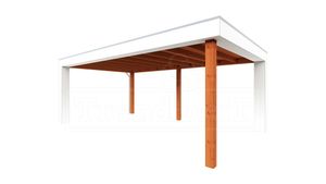Trendhout Buitenverblijf Verona 625x400 cm - Plat dak model links- Plat dak- Onbehandeld lariks Douglas hout- Trendhout