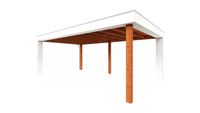 Buitenverblijf Verona 625x400 cm - Plat dak model links- Plat dak- Onbehandeld lariks Douglas hout- Trendhout