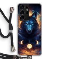 Wolf Dreamcatcher: Samsung Galaxy S21 Ultra Transparant Hoesje met koord