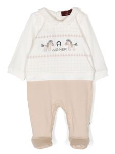 Aigner Kids grenouillère en coton à imprimé graphique - Tons neutres