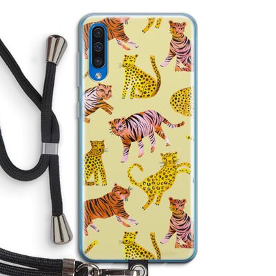Cute Tigers and Leopards: Samsung Galaxy A50 Transparant Hoesje met koord