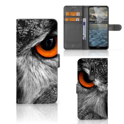Nokia 2.4 | Telefoonhoesje | Met pasjeshouder | Uil
