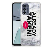 Motorola Moto G62 5G | Siliconen hoesje | met naam Already Taken White Motorola Moto G62 5G | Siliconen hoesje | met naam Already Taken White