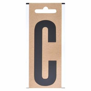 Letter sticker C zwart 10 cm   -