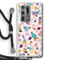 Terrazzo Memphis Pink: Huawei P40 Pro Plus Transparant Hoesje met koord