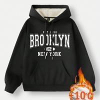 Bon&Bon Women's Loose Casual Gray Hoodie | Warm Long Sleeve Pullover Black-7 / S