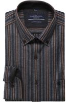Casa Moda Casual Comfort Fit Overhemd grijs, Gestreept - thumbnail