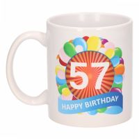 Verjaardag ballonnen mok / beker 57 jaar