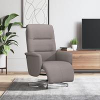 Fauteuil verstelbaar met voetensteun stof taupe