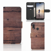 Huawei P20 Lite Book Style Case Old Wood