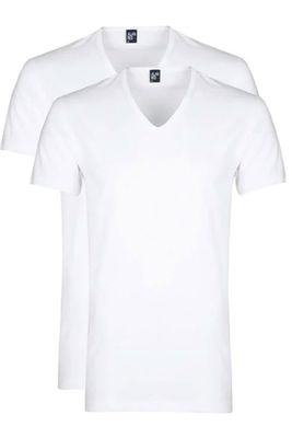 Alan Red Nov V-shirt 2-pack stretch