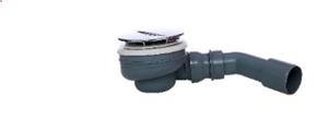 Kirchhoff ECO-SAVE kunststof douche- en badafvoer voor 90 mm, grijs, 1 1/2" x 40/50 mm, met chromen afdekking 110 mm - 98811219